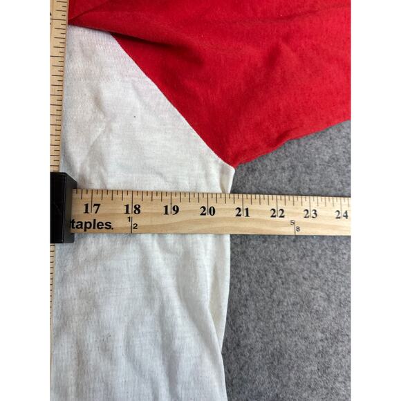 Vtg 80s NASA T Shirt Mens L White Raglan Sleeve Johnson Space Center Columbia - Picture 4 of 6